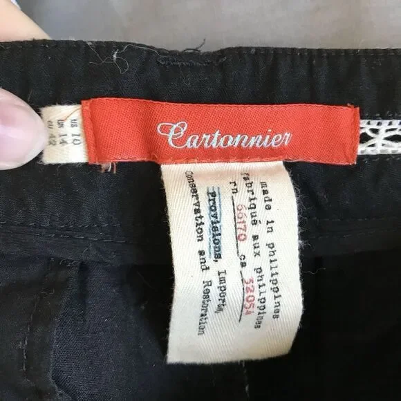 Anthropologie Cartonnier Neda Shorts Black White Geometric Print 4” Retro Mod 10 - Picture 9 of 10